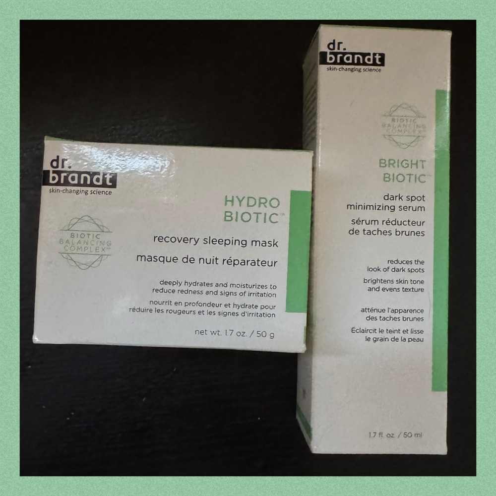 Dr. Brandt Hydro Biotic Sleeping Mask & Bright Biotic Dark Spot Minimizing Serum